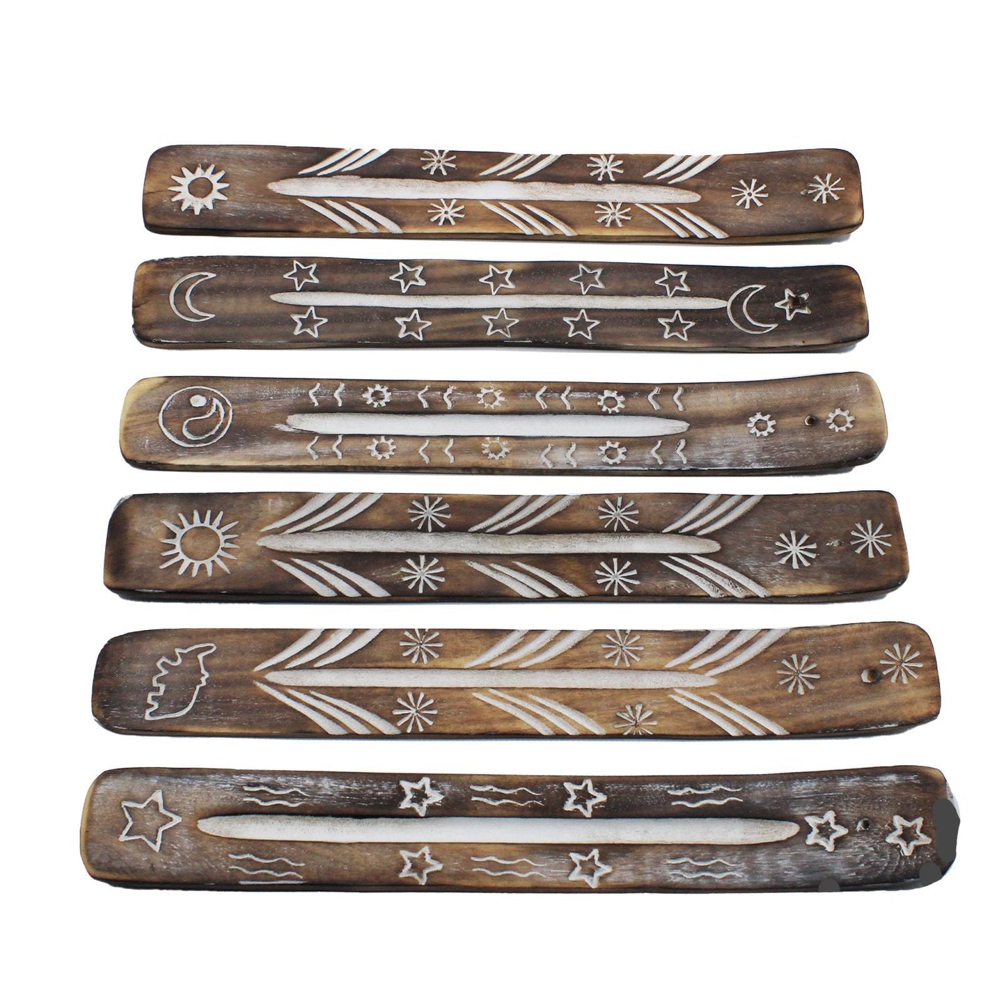 Polished White Washed Incense Holder - Simple featuring natural patterning and unique variations - Luna Panther
