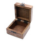White Washed Wooden Box - 4x4 Aztec Design - Luna Panther