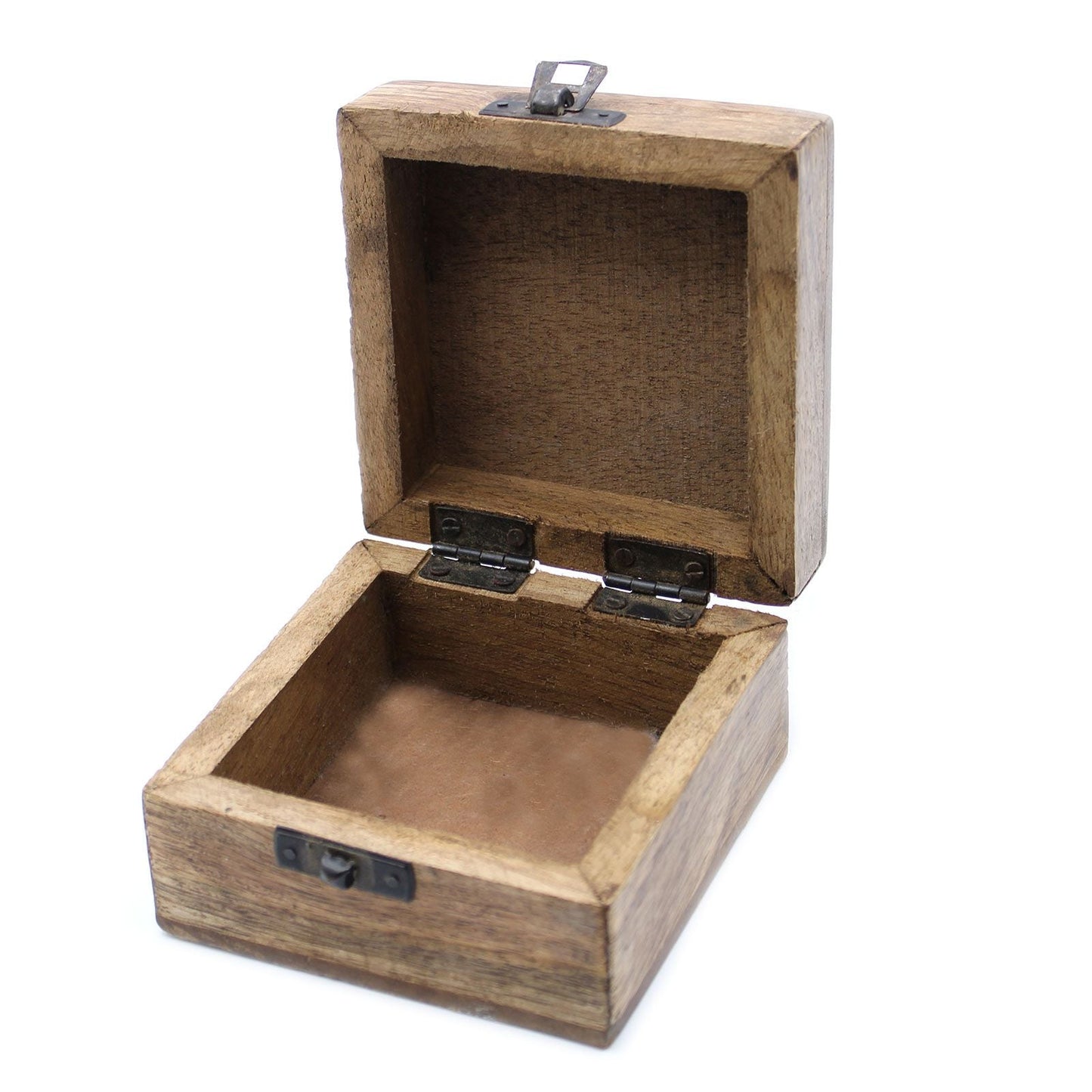 White Washed Wooden Box - 4x4 Slavic Design - Luna Panther