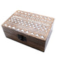 White Washed Wooden Box - 6x4 Aztec Design - Luna Panther
