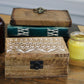 White Washed Wooden Box - 6x4 Slavic Design - Luna Panther