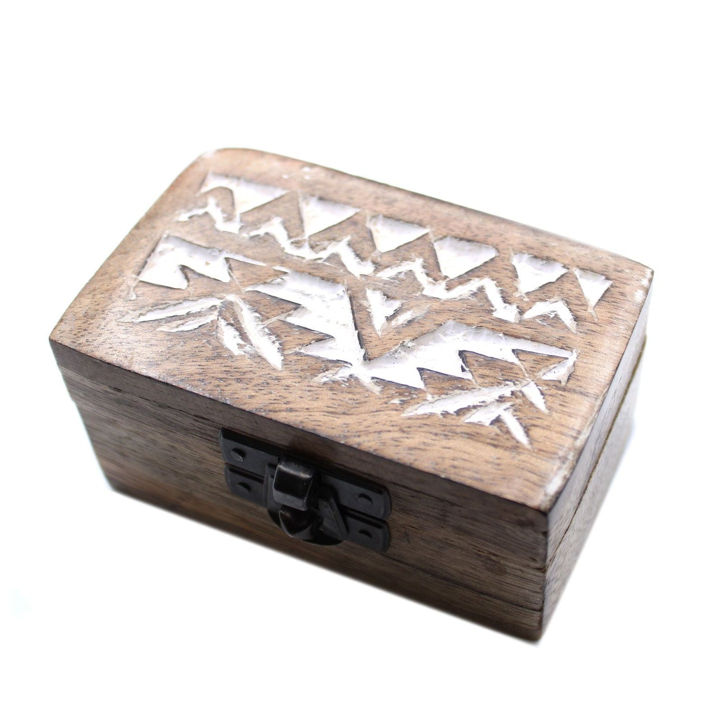 White Washed Wooden Box - Pill Box Slavic Design - Luna Panther