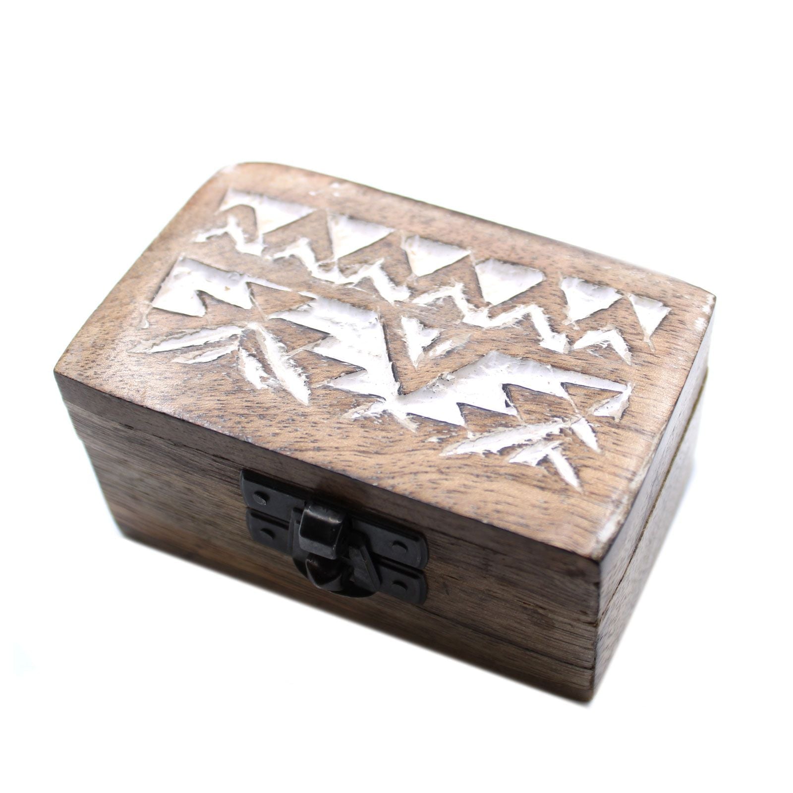 White Washed Wooden Box - Pill Box Slavic Design - Luna Panther