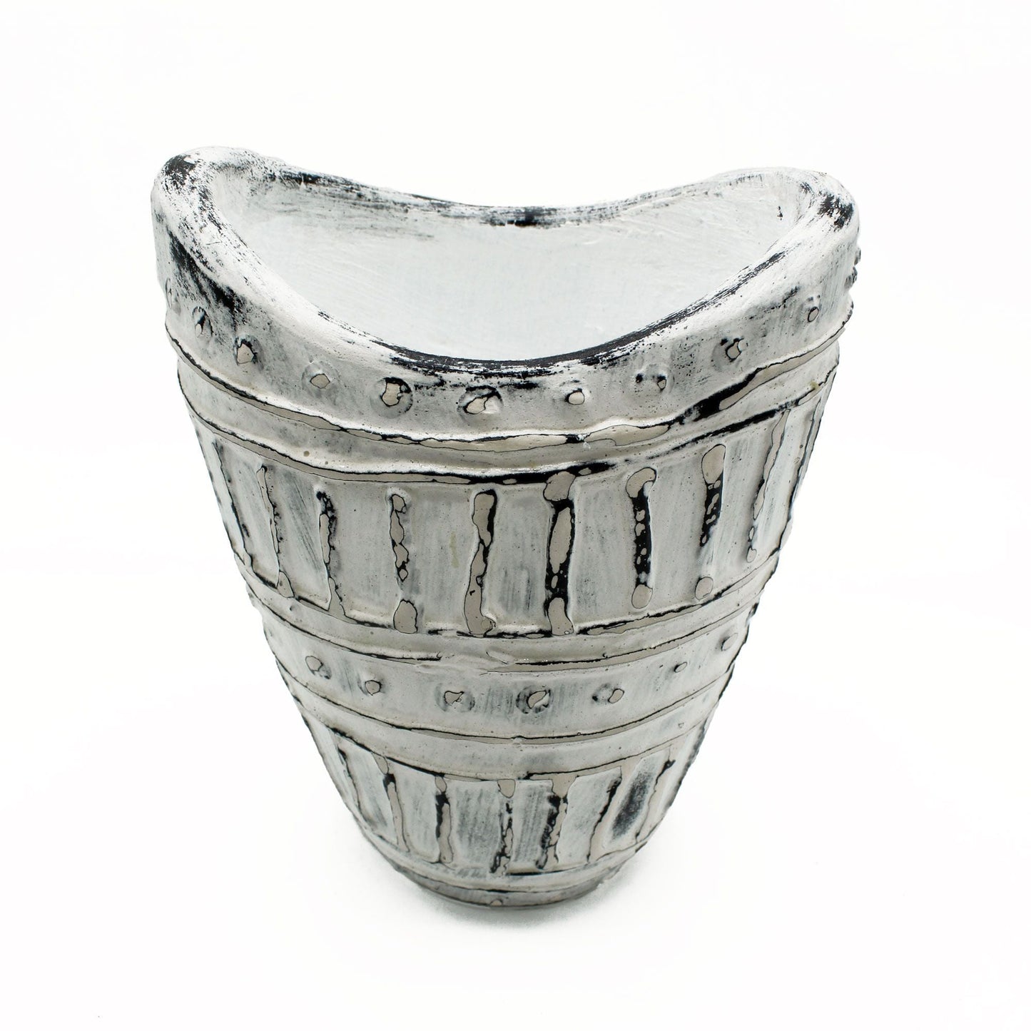 Wide Neck Shaped Vase - Cream 22cm - Luna Panther