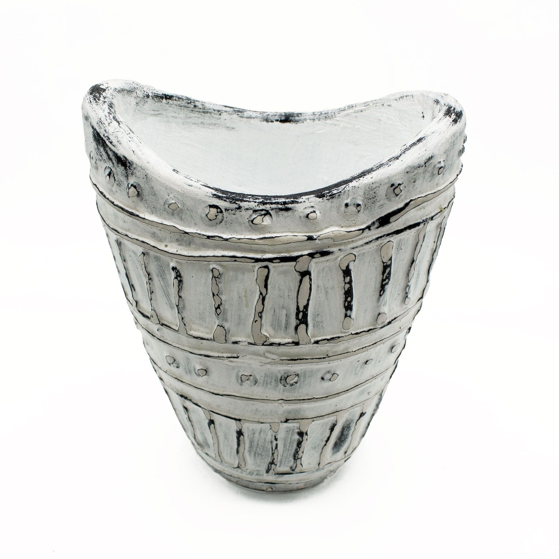 Wide Neck Shaped Vase - Cream 22cm - Luna Panther