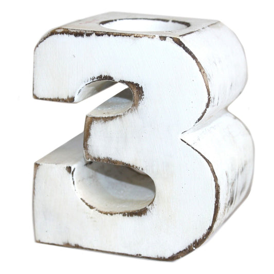 Wooden Birthday Numbers - No.3 - Luna Panther