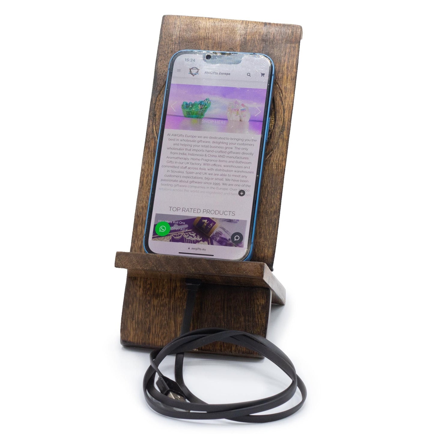 Wooden Carved Phone Stand - Buddha - Luna Panther