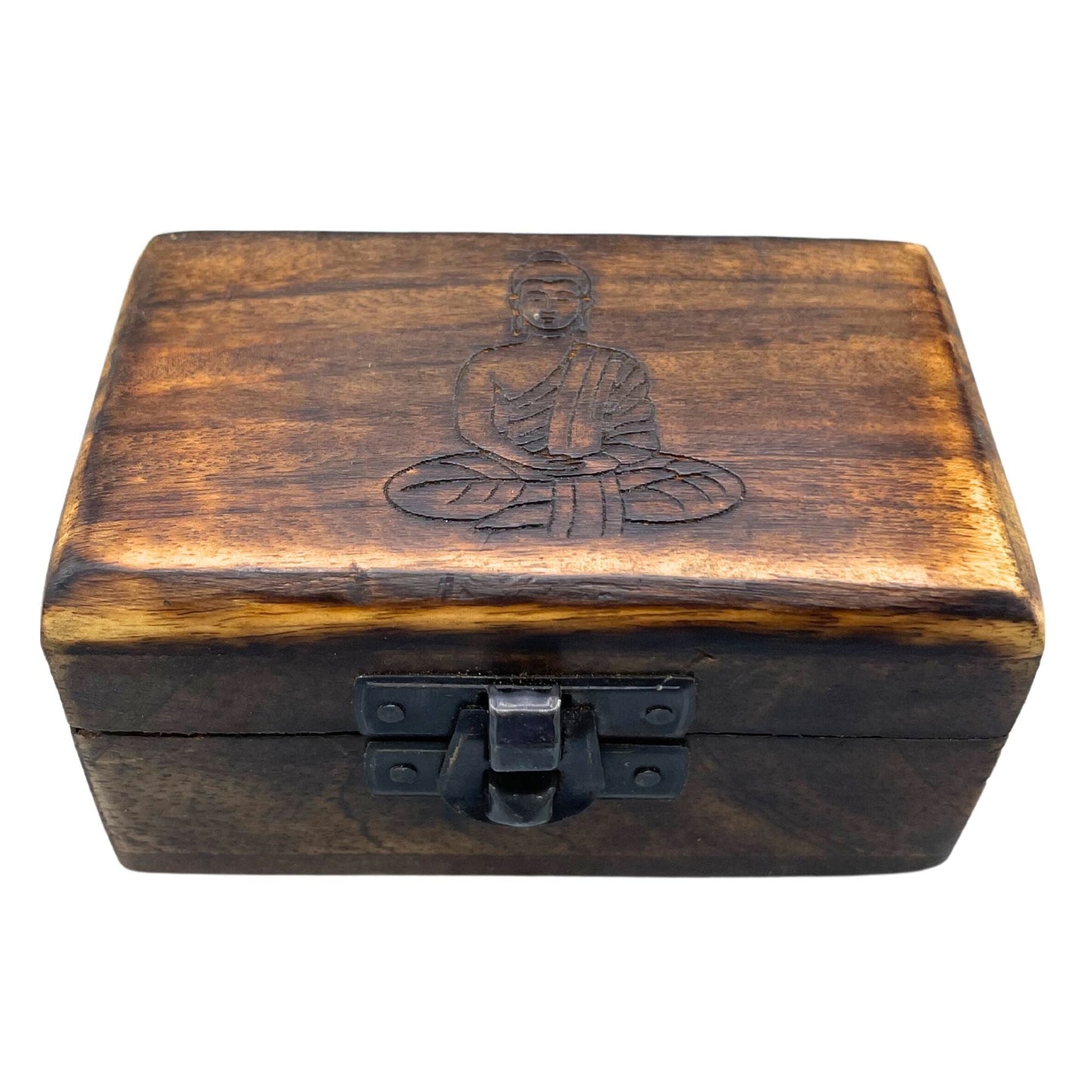 Wooden Pill Box 9x5x4cm - Carved Designs - Assorted - Luna Panther