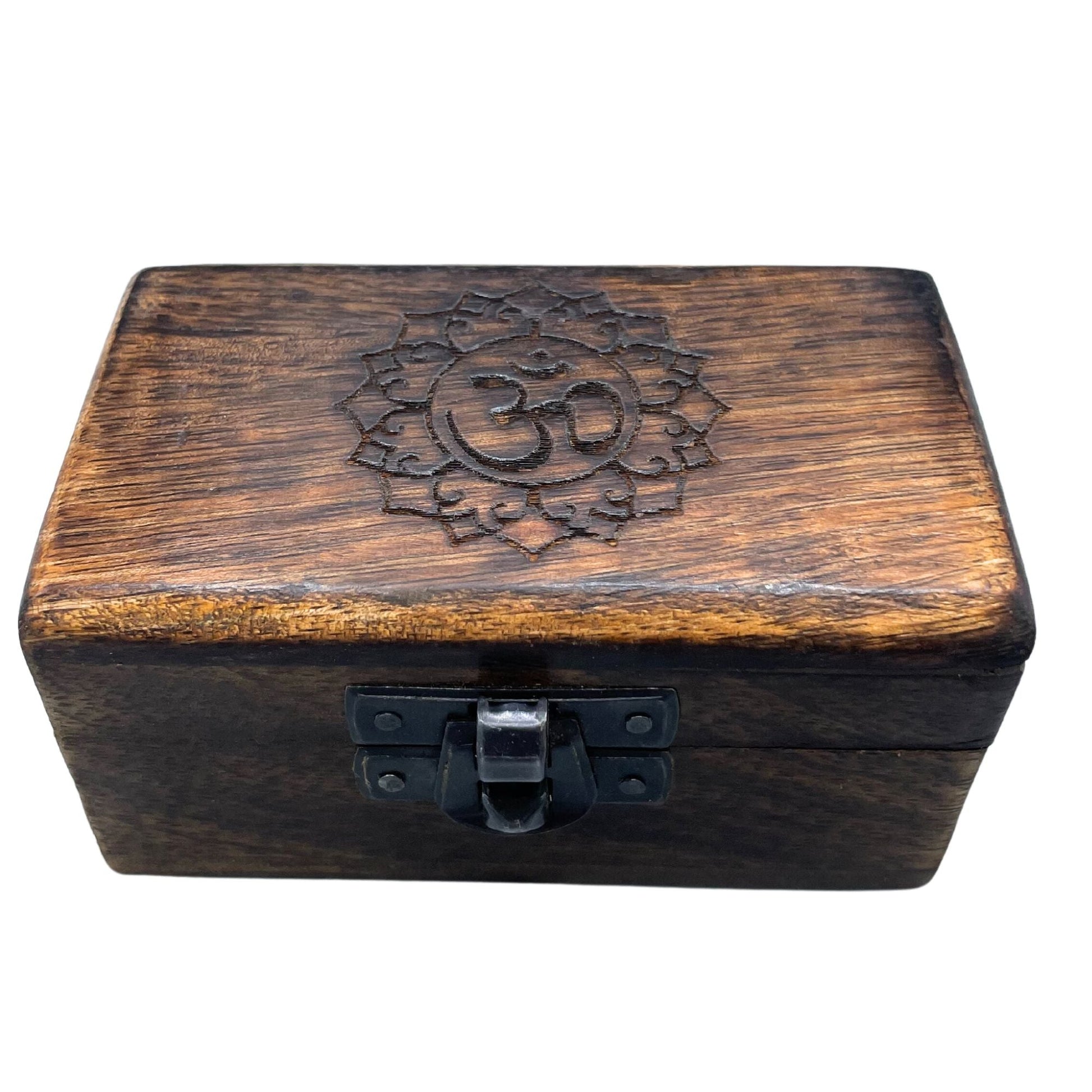 Wooden Pill Box 9x5x4cm - Carved Designs - Assorted - Luna Panther