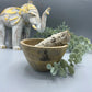 Wooden Smudge and Ritual Offerings Bowl - Buddha - 11x7cm - Luna Panther