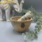 Wooden Smudge and Ritual Offerings Bowl - Hamsa - 11x7cm - Luna Panther