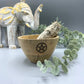 Wooden Smudge and Ritual Offerings Bowl - Pentagram - 11x7cm - Luna Panther