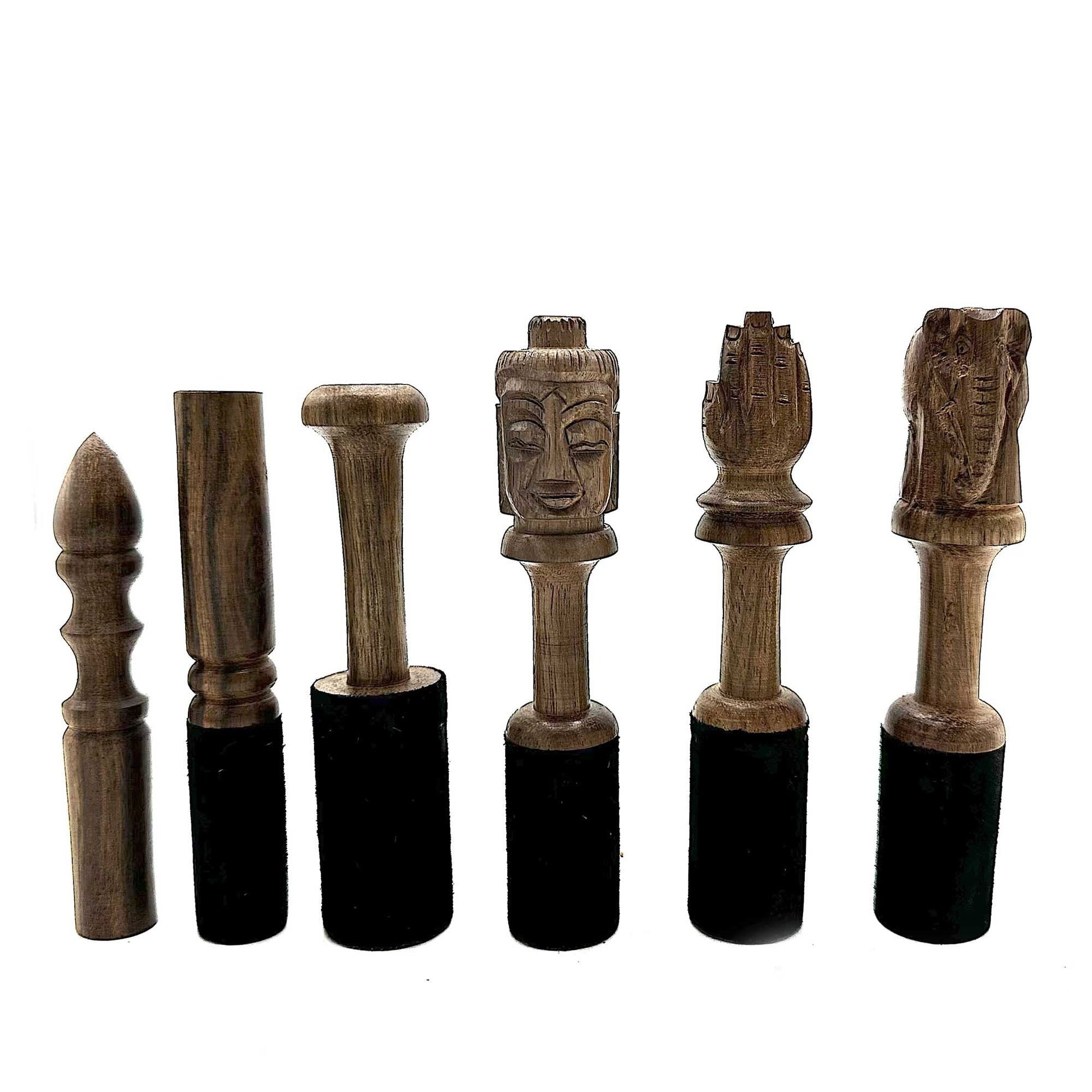 Wooden Stick – 14 cm – Buddha Carving — product, image 3 of 3.