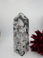 Polished XL Rainbow Moonstone Obelisk Tower 1470g featuring pearly adularescence and soft sheen - Luna Panther