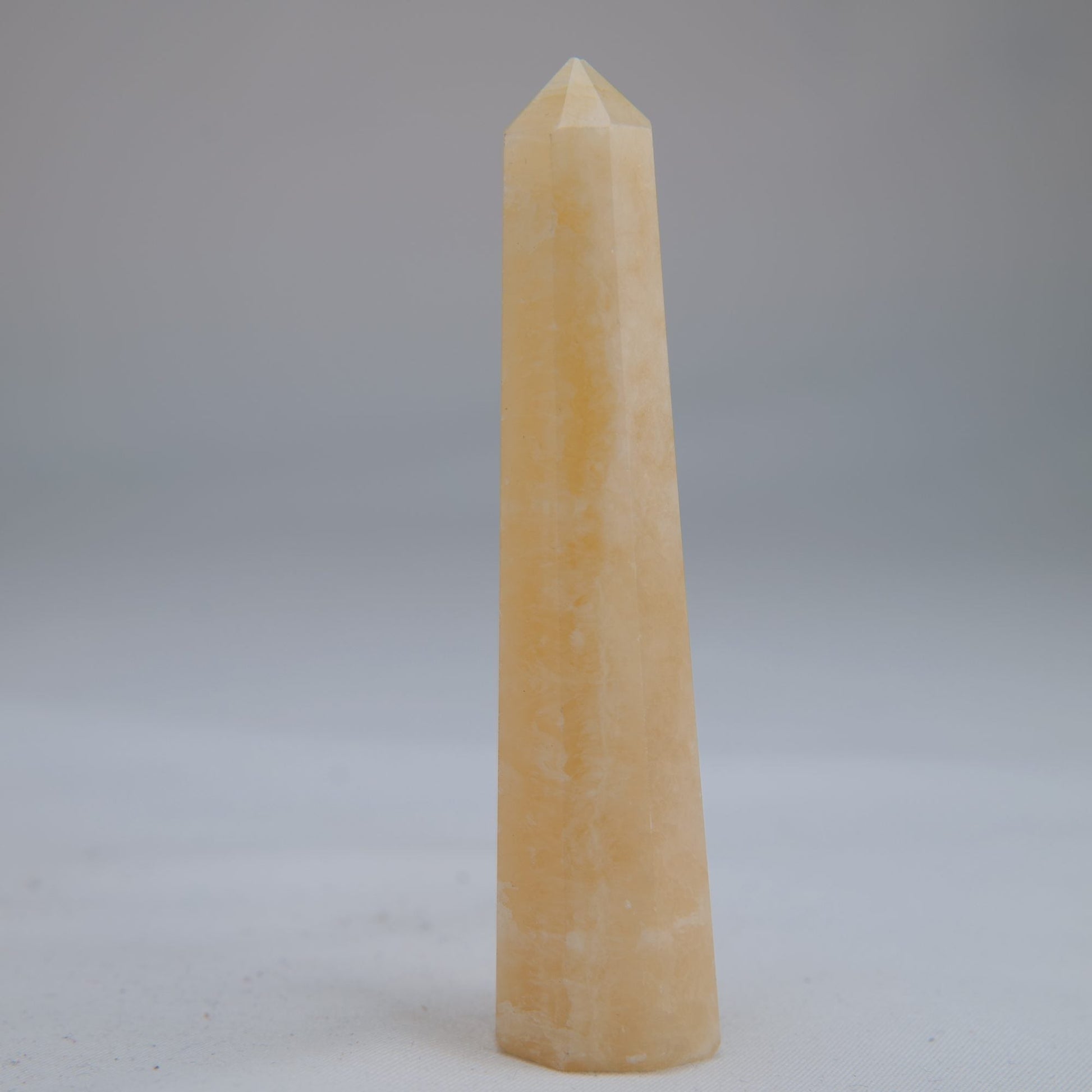 Yellow Banded Calcite Crystal Point 80mm 43g - Luna Panther