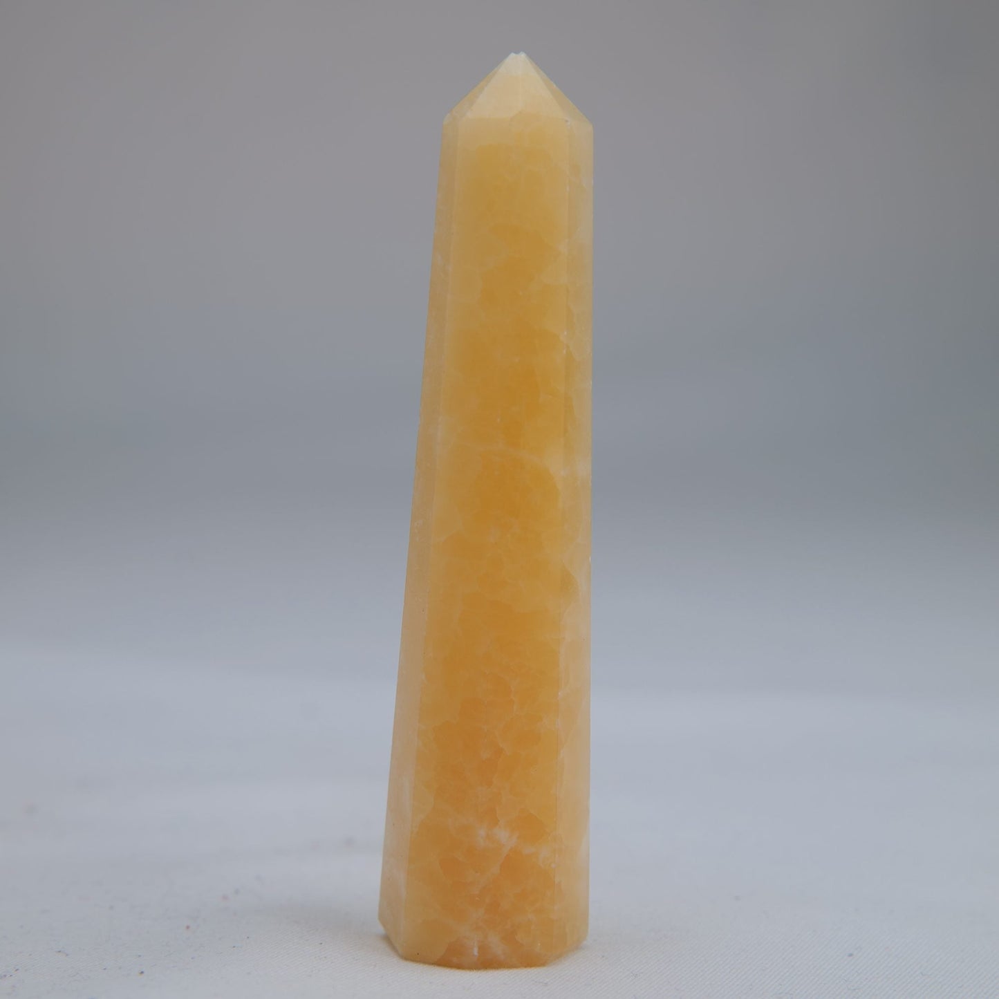 Yellow Banded Calcite Crystal Point 80mm 43g - Luna Panther