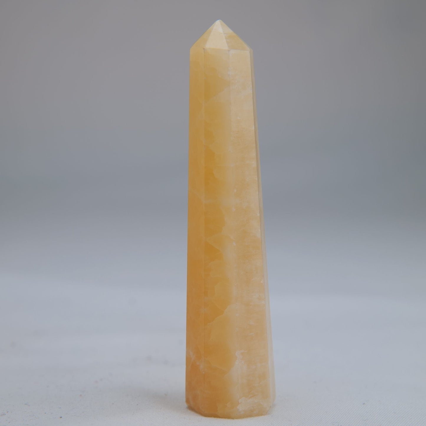 Yellow Banded Calcite Crystal Point 80mm 43g - Luna Panther