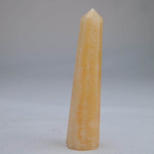 Yellow Banded Calcite Crystal Point 80mm 43g - Luna Panther alternate view