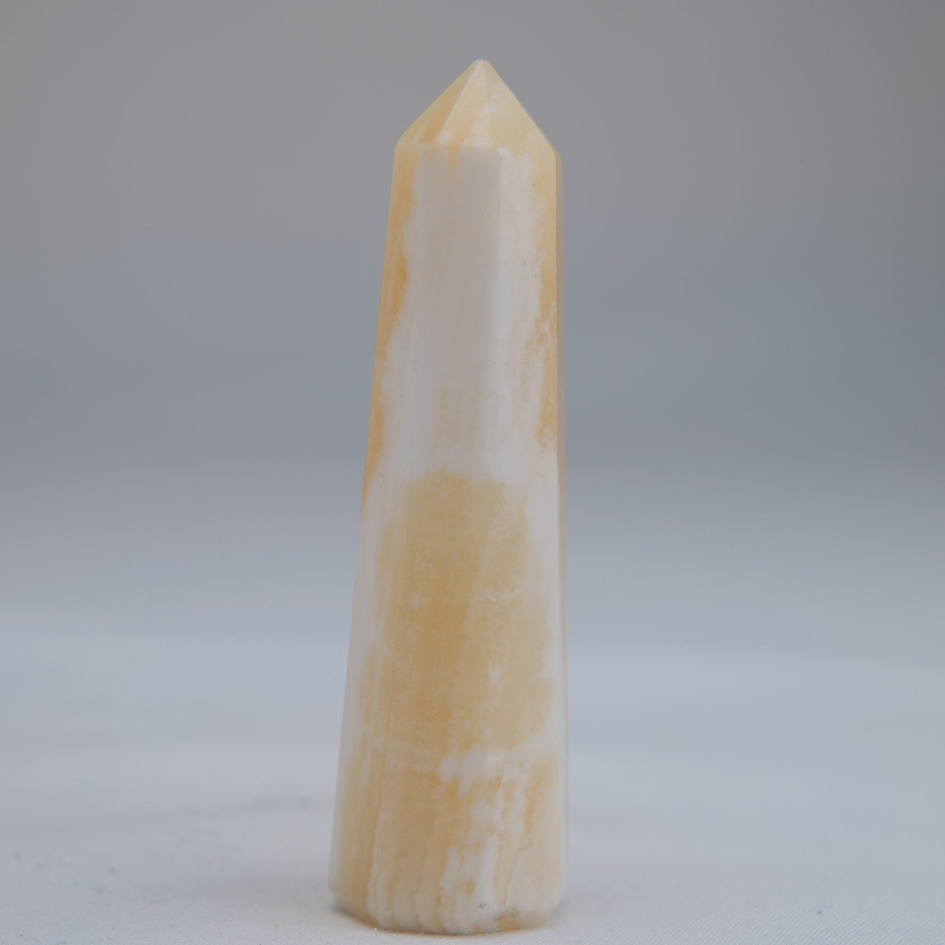 Yellow Banded Calcite Crystal Tower 75mm 44g - Luna Panther