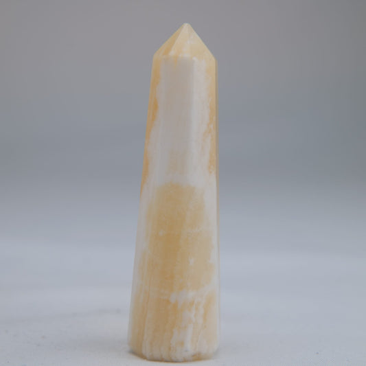Yellow Banded Calcite Crystal Tower 75mm 44g - Luna Panther