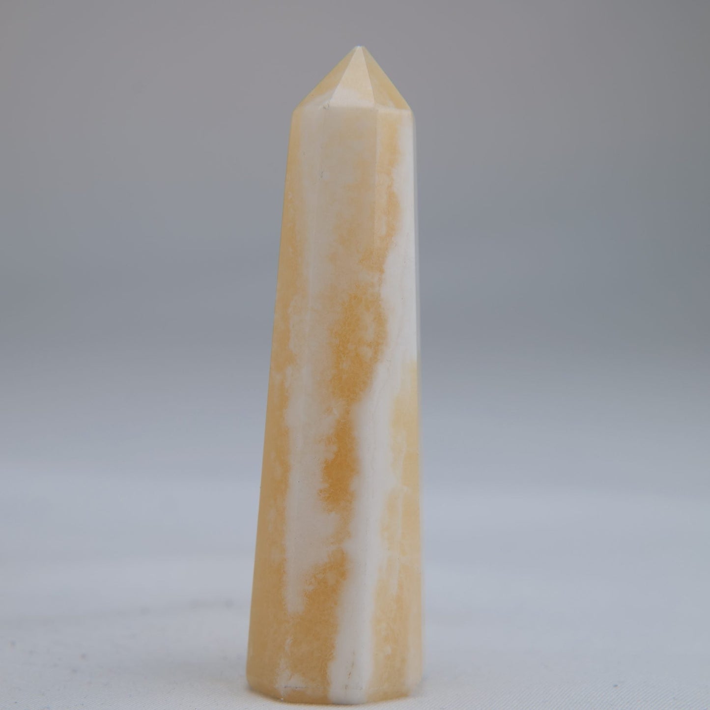 Yellow Banded Calcite Crystal Tower 75mm 44g - Luna Panther