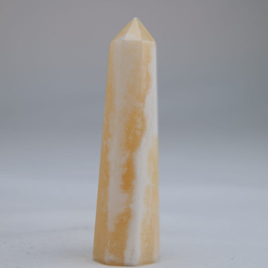 Yellow Banded Calcite Crystal Tower 75mm 44g - Luna Panther alternate view