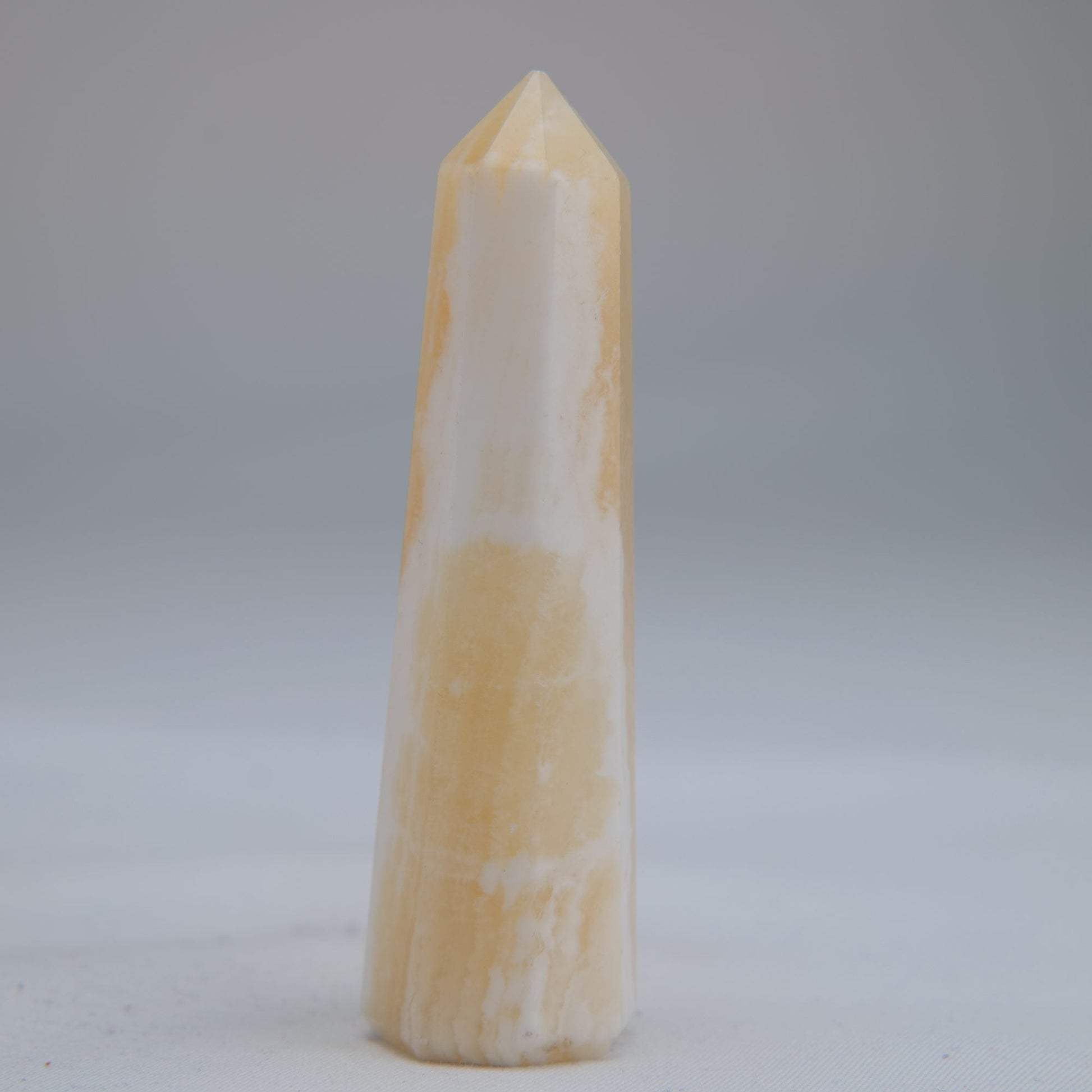 Yellow Banded Calcite Crystal Tower 75mm 44g - Luna Panther