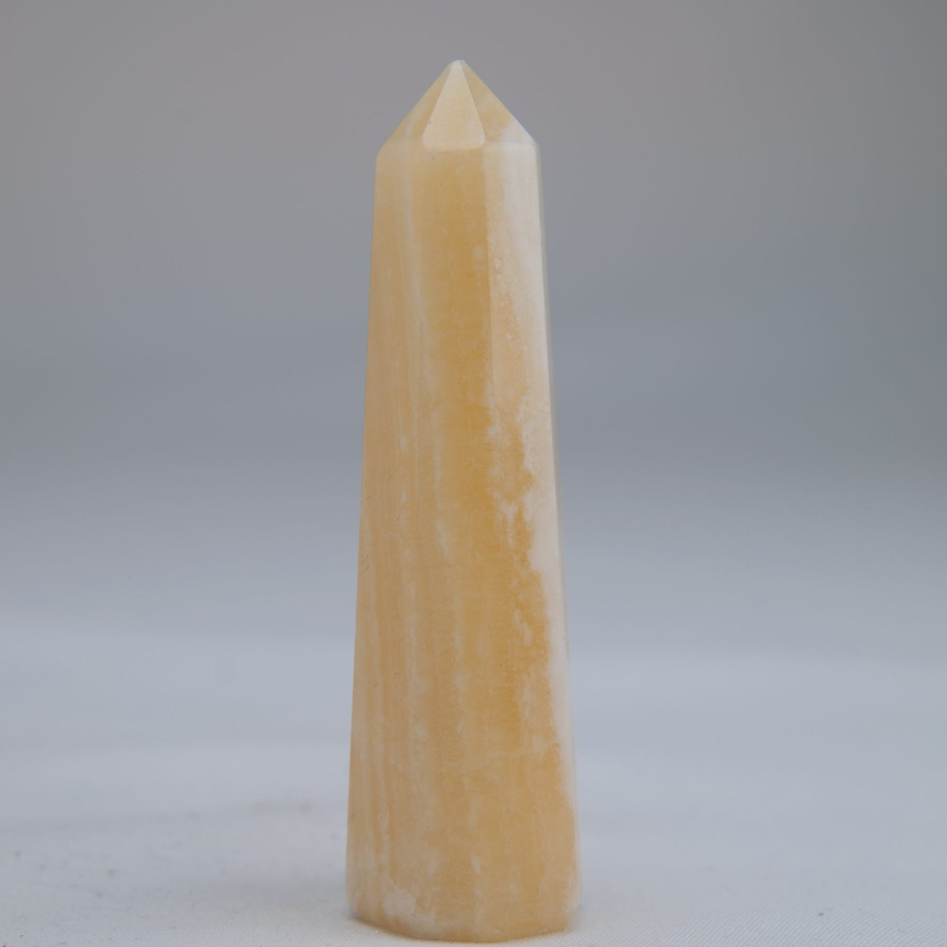 Yellow Banded Calcite Crystal Tower 75mm 44g - Luna Panther