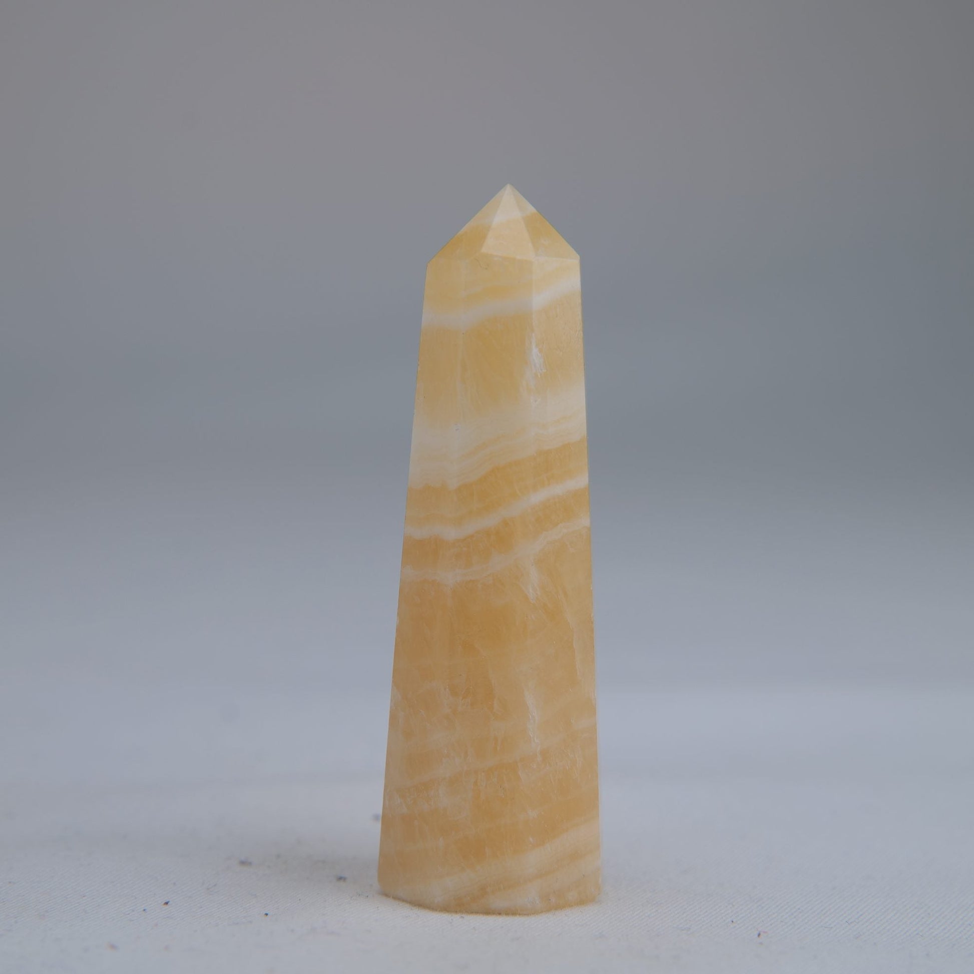 Yellow Banded Calcite Point 60mm 30g - Luna Panther