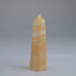 Yellow Banded Calcite Point 60mm 30g - Luna Panther