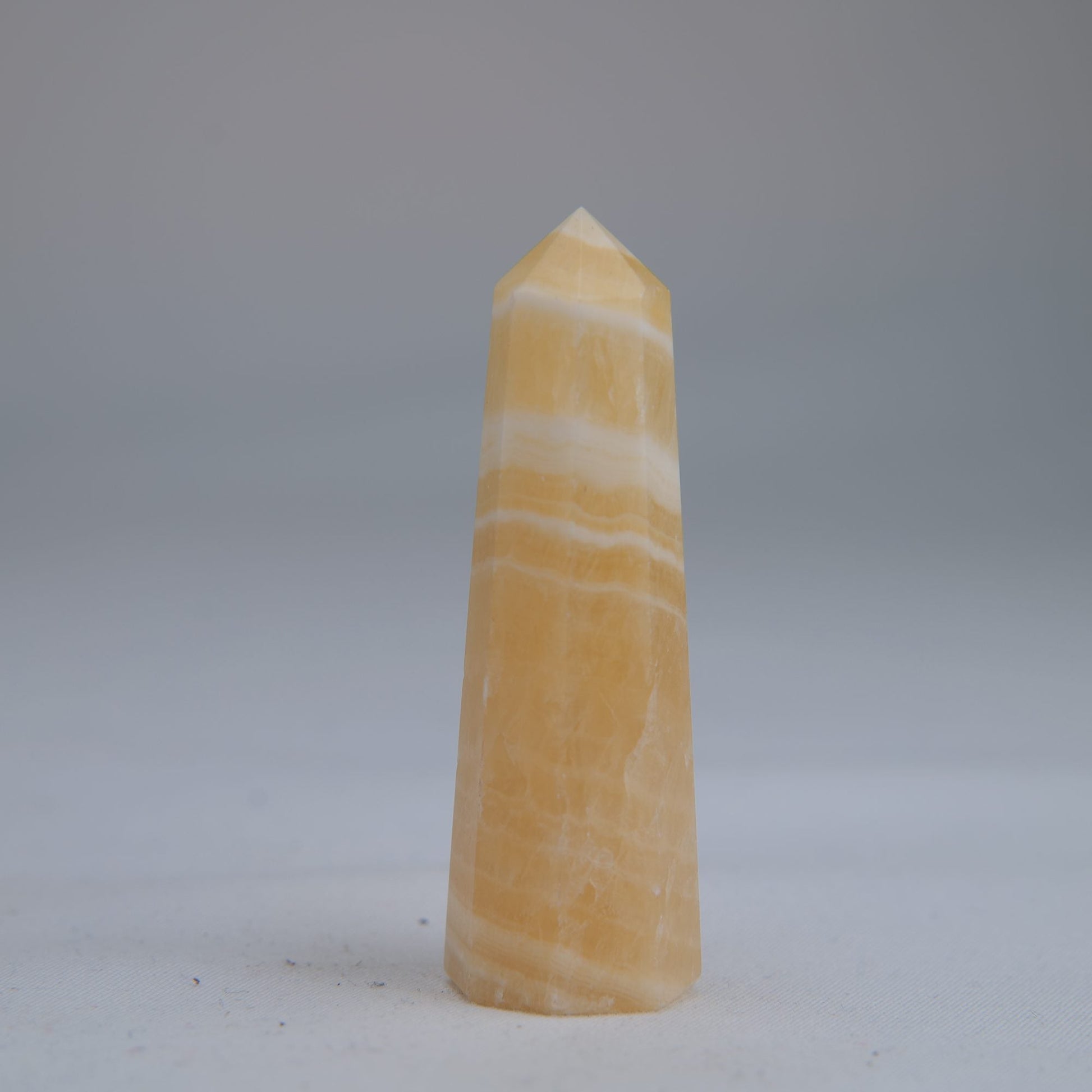 Yellow Banded Calcite Point 60mm 30g - Luna Panther