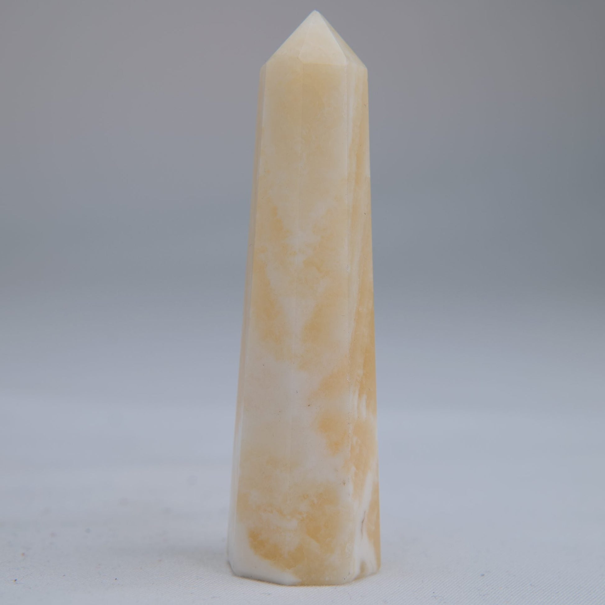 Yellow Banded Calcite Point 75mm 45g - Luna Panther