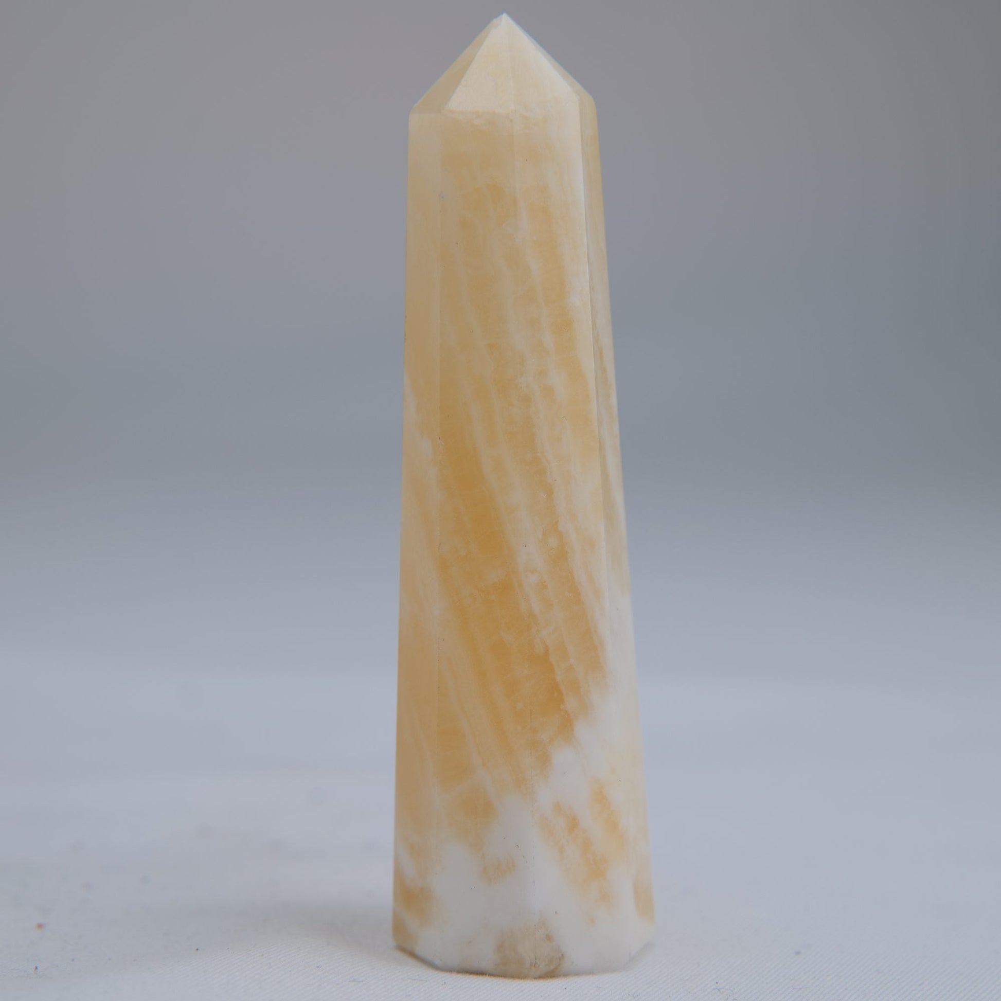 Yellow Banded Calcite Point 75mm 45g - Luna Panther