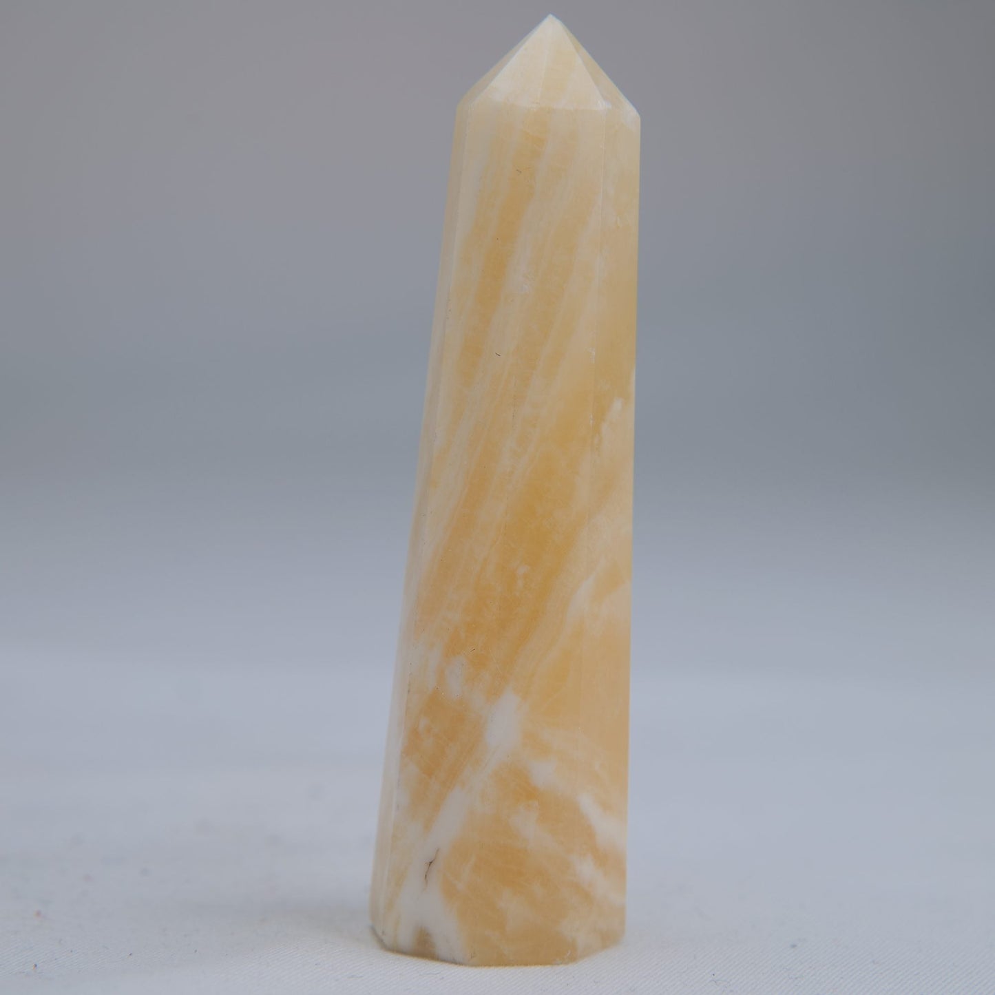 Yellow Banded Calcite Point 75mm 45g - Luna Panther