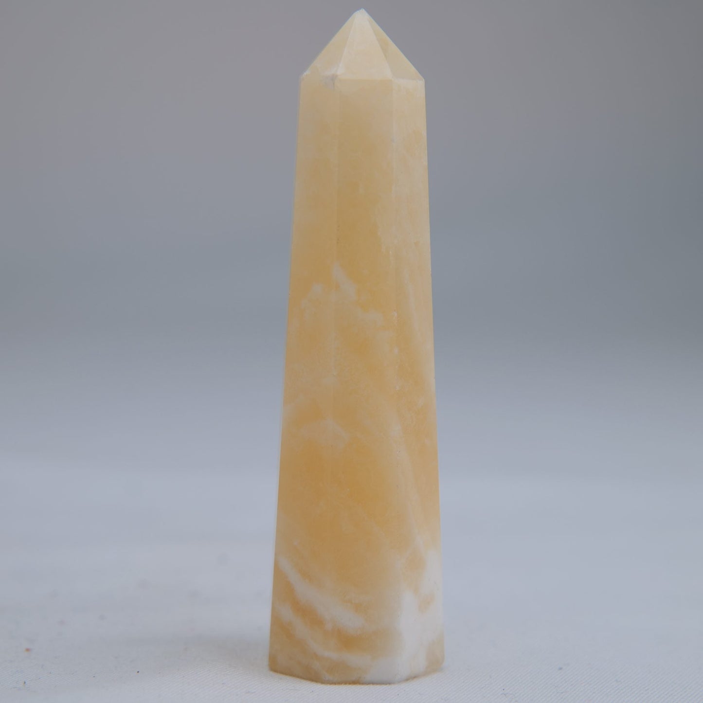 Yellow Banded Calcite Point 75mm 45g - Luna Panther