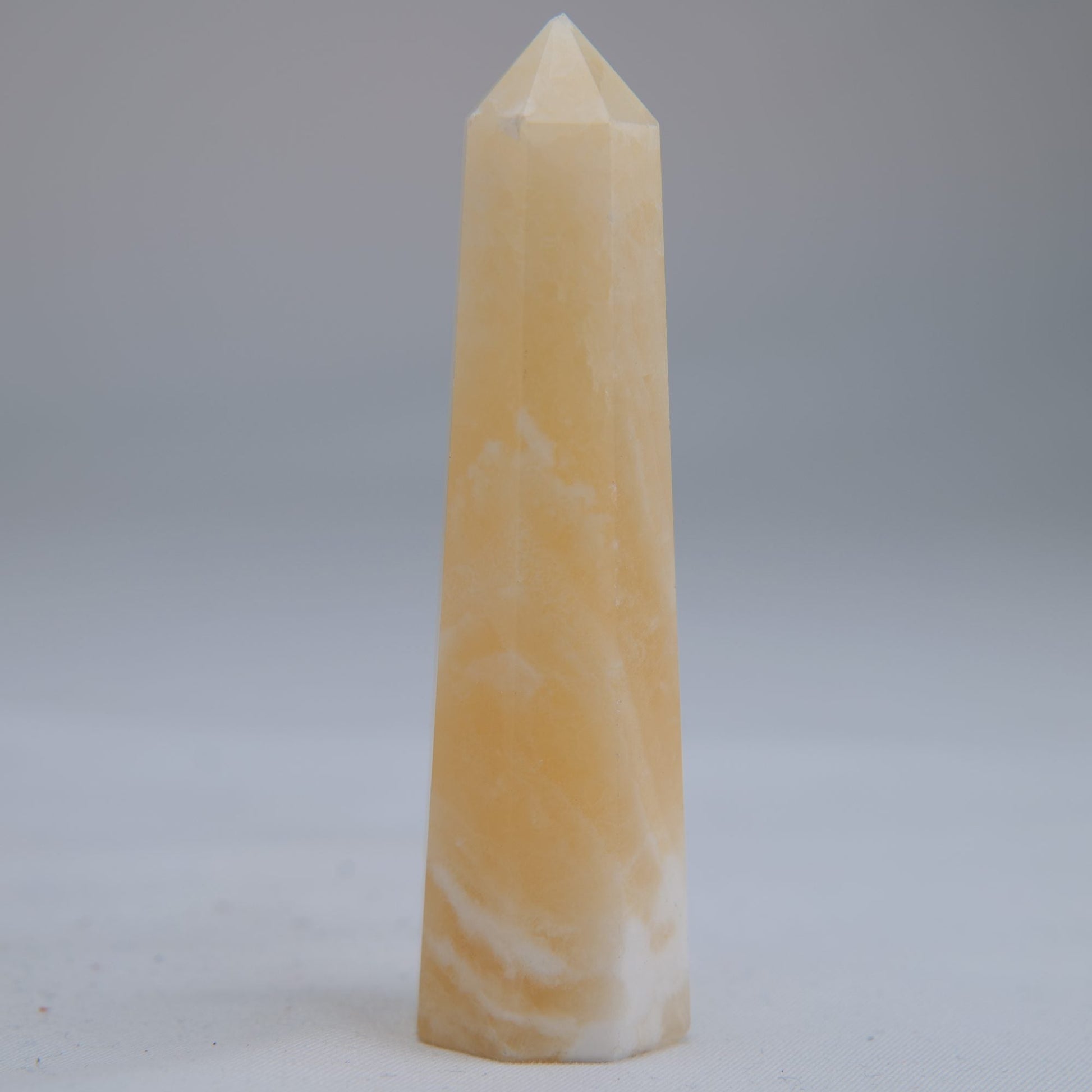 Yellow Banded Calcite Point 75mm 45g - Luna Panther