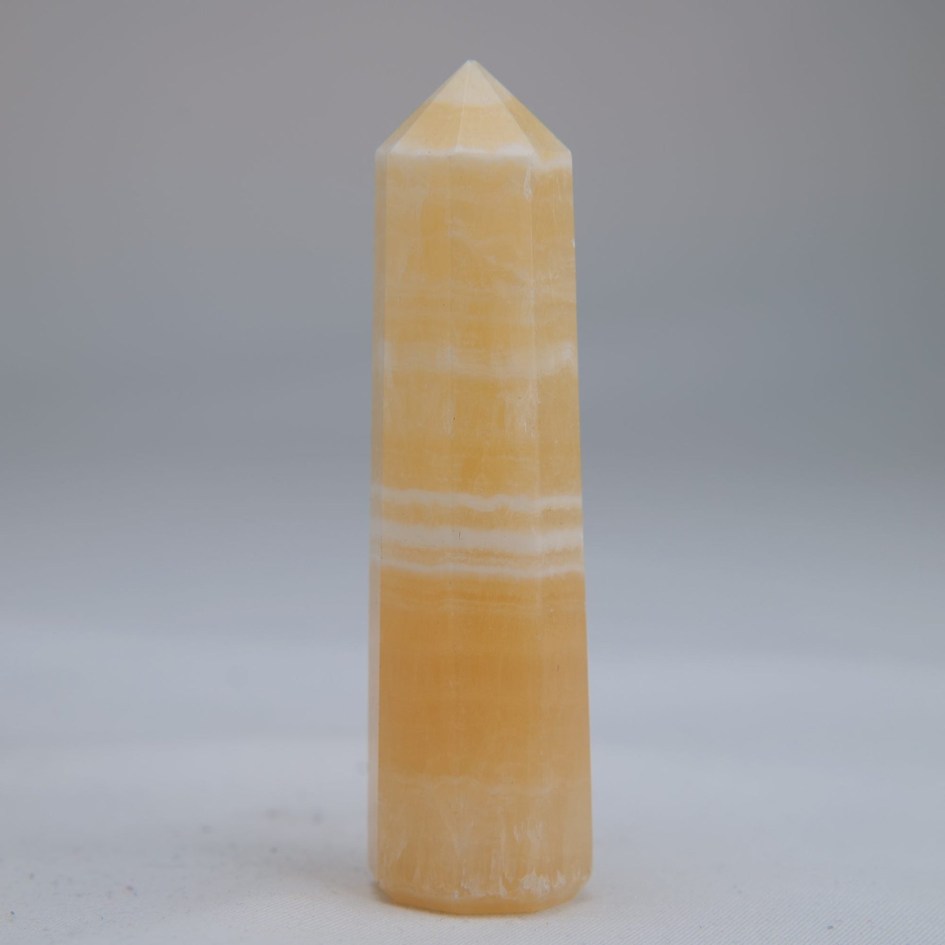 Yellow Banded Calcite Point 75mm 49g - Luna Panther