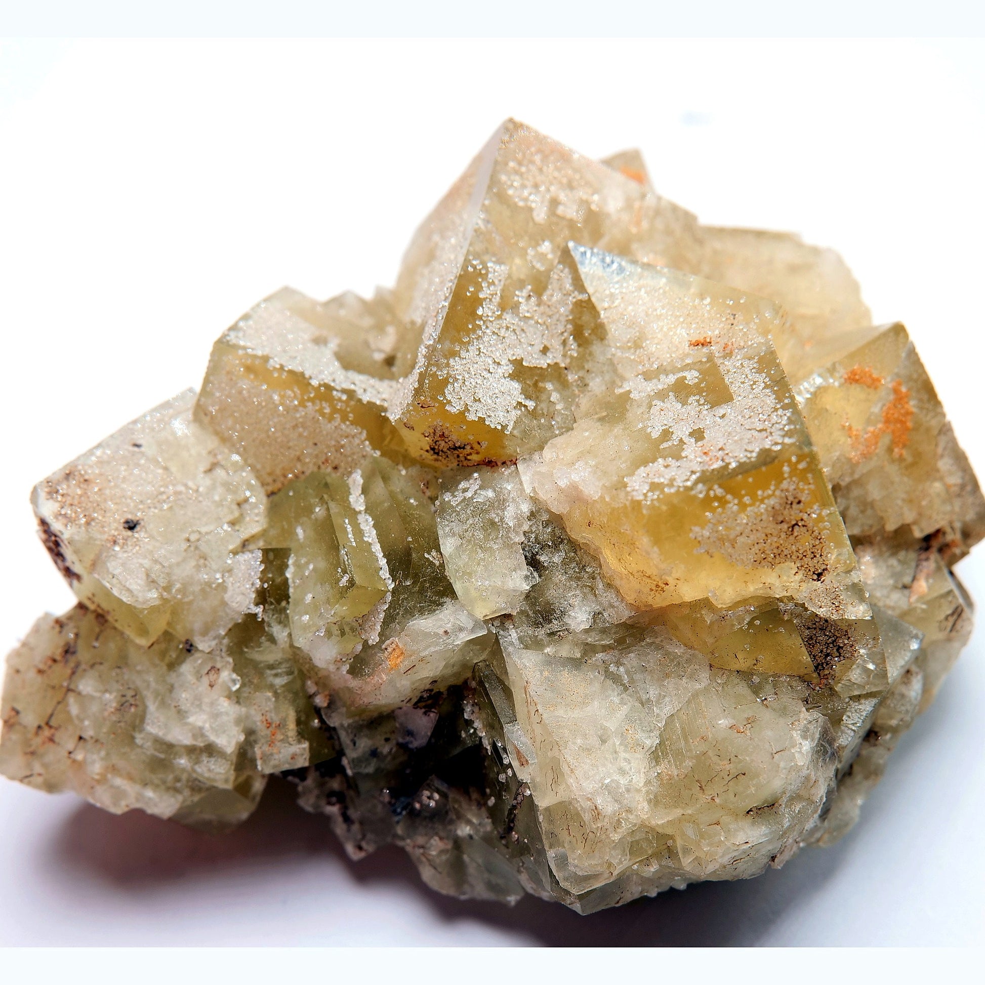 Yellow Fluorite Crystal Cluster on Matrix - 231g - Luna Panther