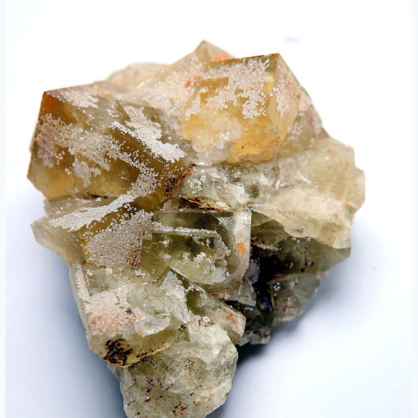 Yellow Fluorite Crystal Cluster on Matrix - 231g - Luna Panther