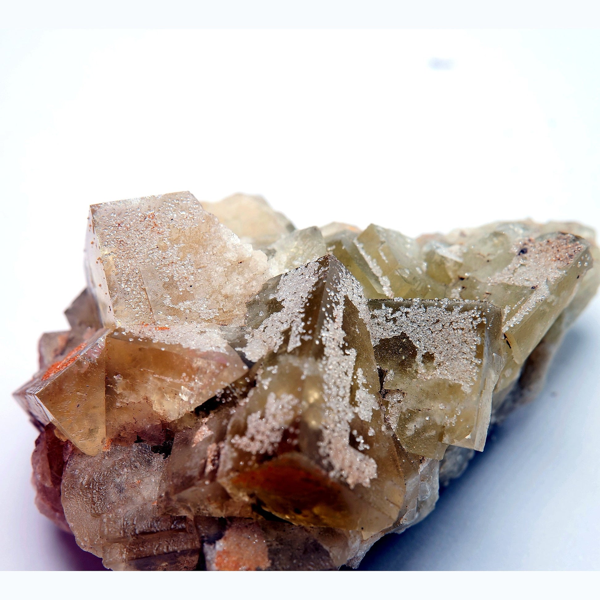 Yellow Fluorite Crystal Cluster on Matrix - 231g - Luna Panther