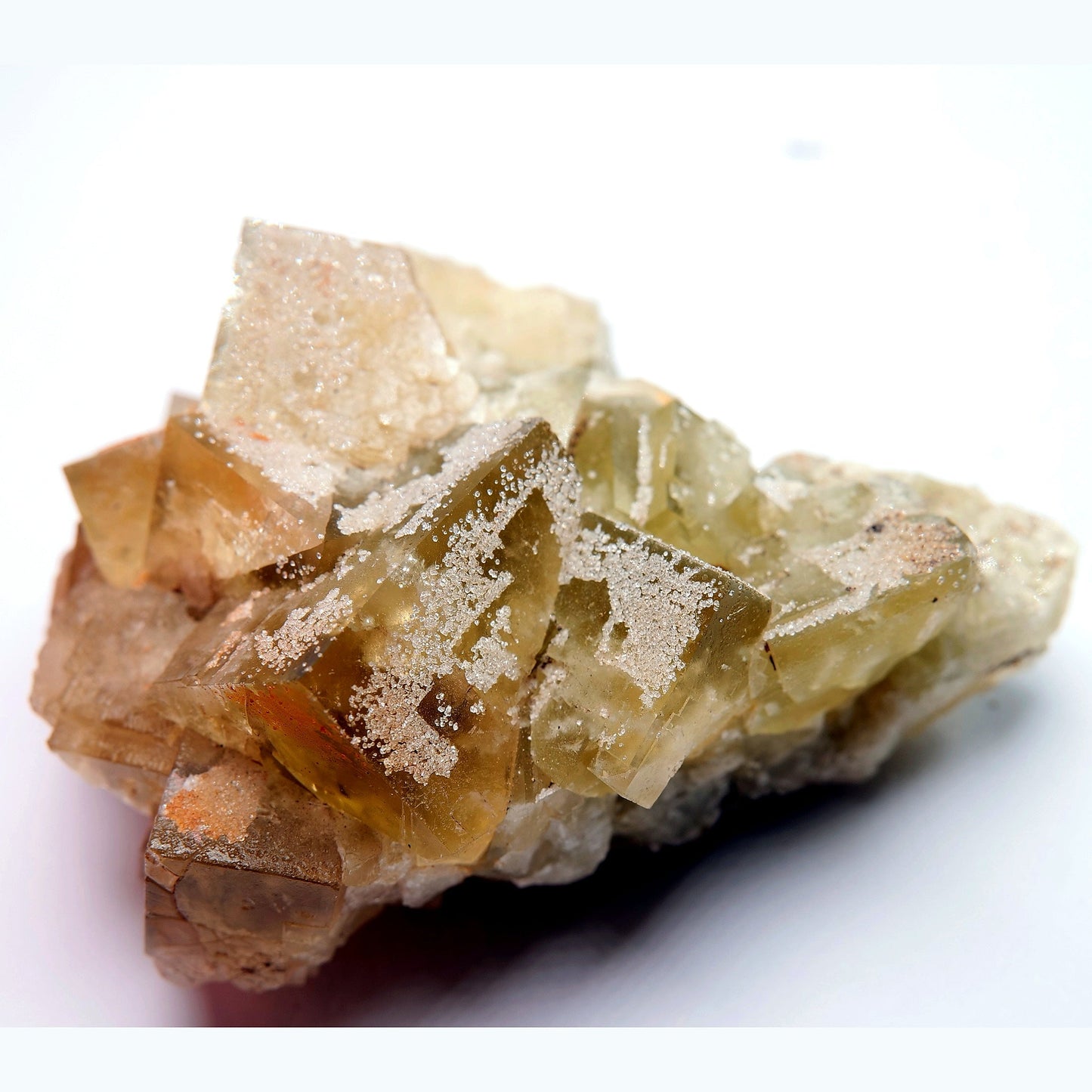 Yellow Fluorite Crystal Cluster on Matrix - 231g - Luna Panther