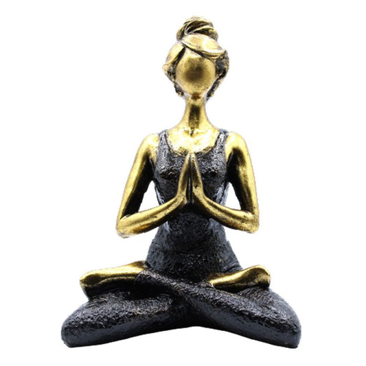 Yoga Lady Figure – Bronze & Black 24 cm — sculptures & statues, image 1 of 5.