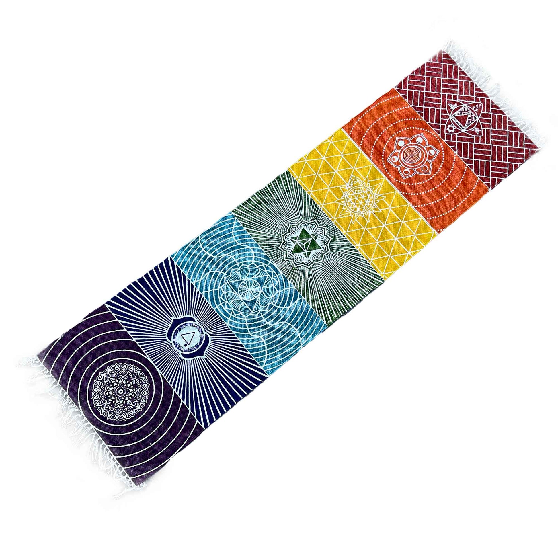 Polished Yoga Rug - 60x200cm - 7 Chakras featuring natural patterning and unique variations - Luna Panther