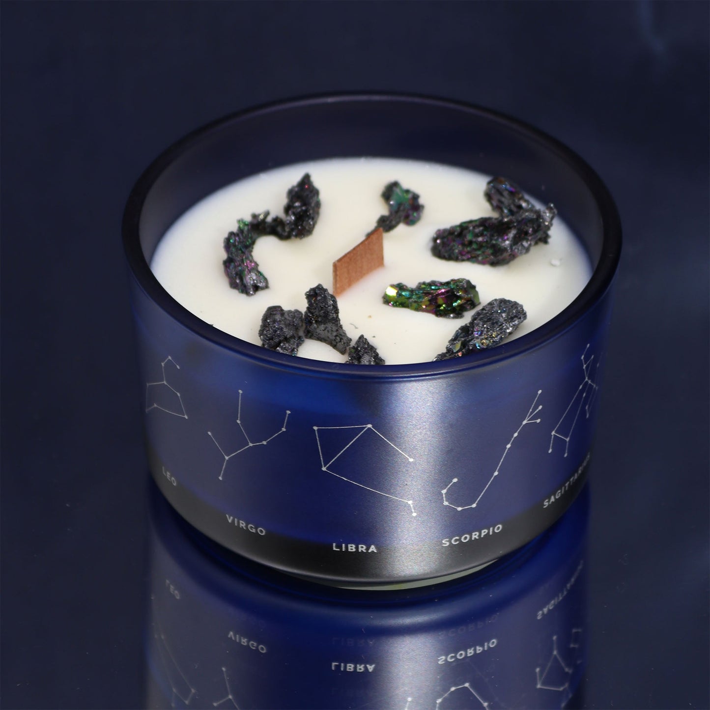 Zodiac Crystal Candle with Gemstone Bracelet - Cancer - Luna Panther