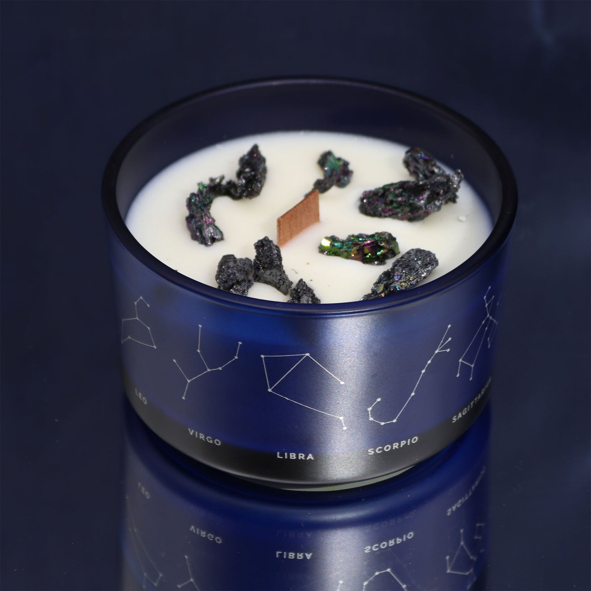 Zodiac Crystal Candle with Gemstone Bracelet - Cancer - Luna Panther