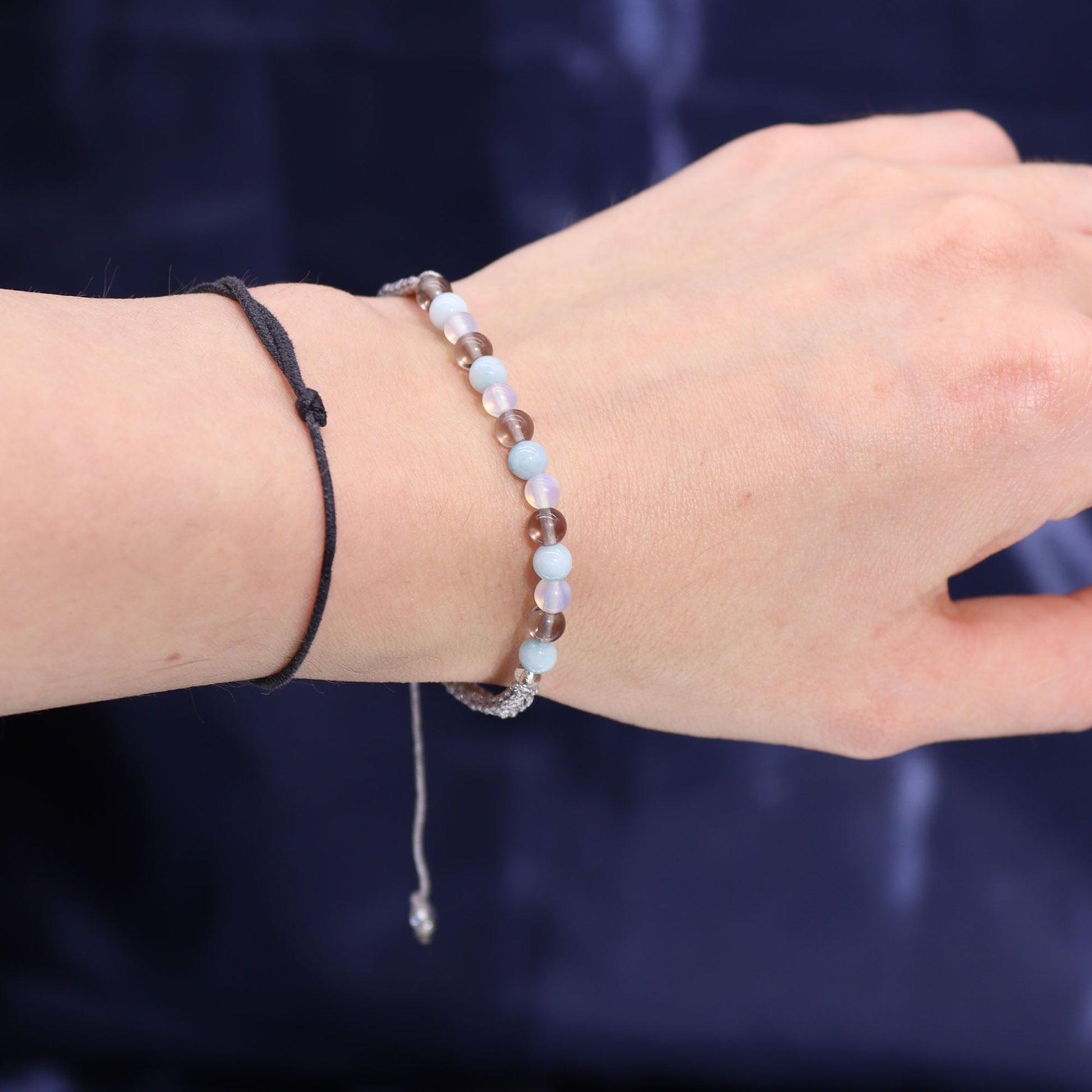 Zodiac Crystal Candle with Gemstone Bracelet - Cancer - Luna Panther